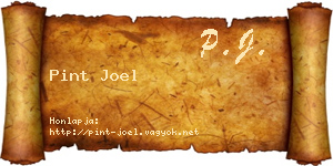 Pint Joel névjegykártya